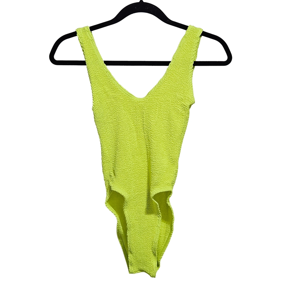BOND-EYE Mara Swimsuit One Piece ONE SIZE Sunny Lime Bound Crinkle NWOT 💚
